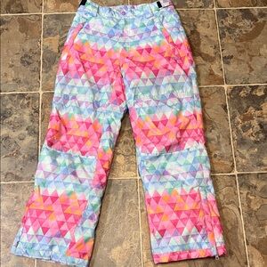 Eddie Bauer Pastel Geometric Patterned Garment Snowpants